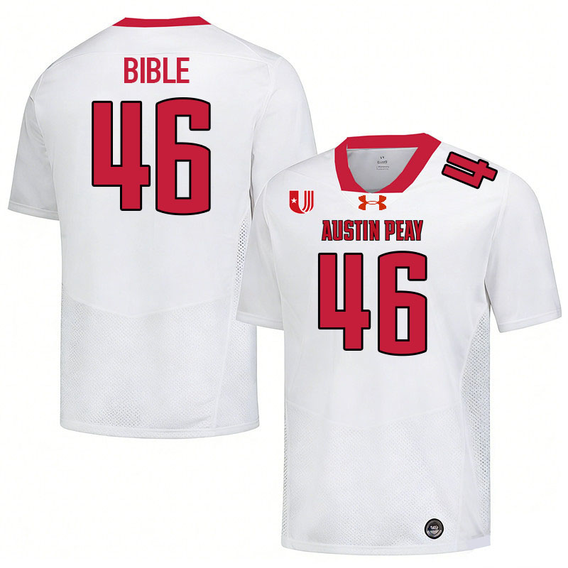 Austin Peay Governors #46 Bob Bible College Football Jerseys,Uniforms Stitched-White Austin Peay Governors #46 Bob Bible College Football Jerseys,Uniforms Stitched-White